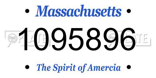 1095896 Massachusetts License Plate
