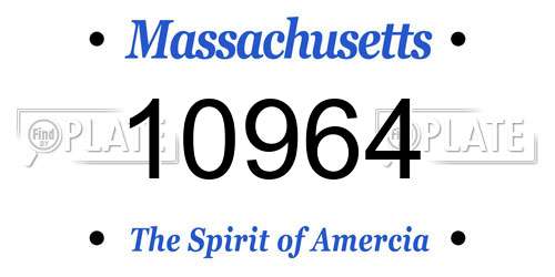 10964 Massachusetts License Plate