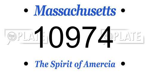 10974 Massachusetts License Plate