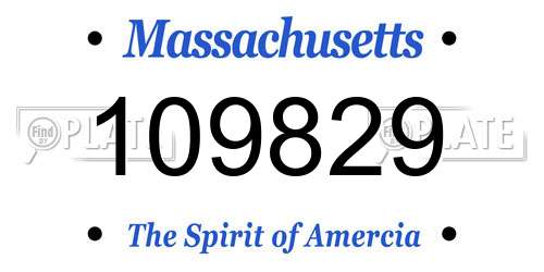 109829 Massachusetts License Plate