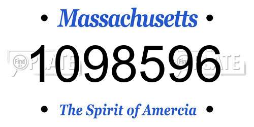 1098596 Massachusetts License Plate