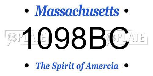 1098BC Massachusetts License Plate