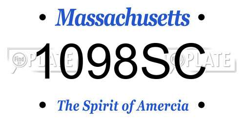 1098SC Massachusetts License Plate