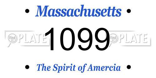 1099 Massachusetts License Plate