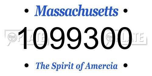 1099300 Massachusetts License Plate