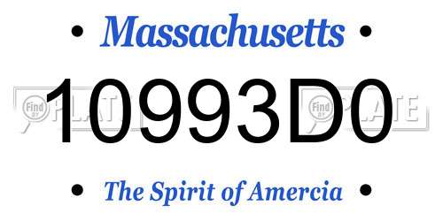 10993D0 Massachusetts License Plate