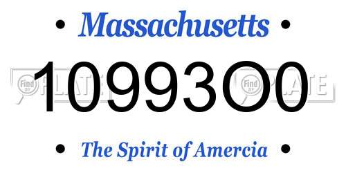 10993O0 Massachusetts License Plate