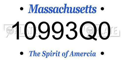 10993Q0 Massachusetts License Plate