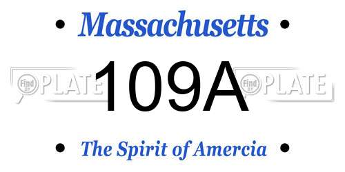 109A Massachusetts License Plate
