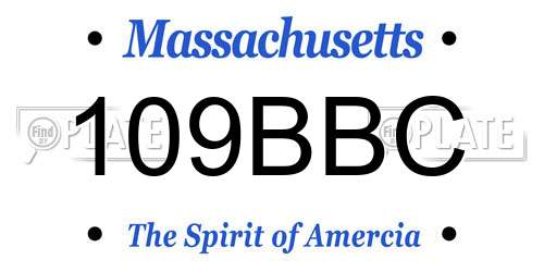 109BBC Massachusetts License Plate