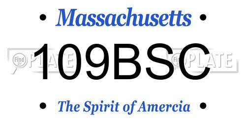 109BSC Massachusetts License Plate