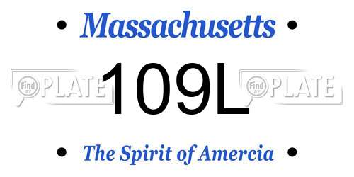 109L Massachusetts License Plate