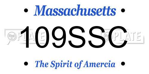 109SSC Massachusetts License Plate