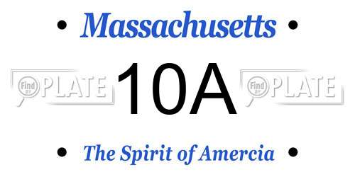 10A Massachusetts License Plate