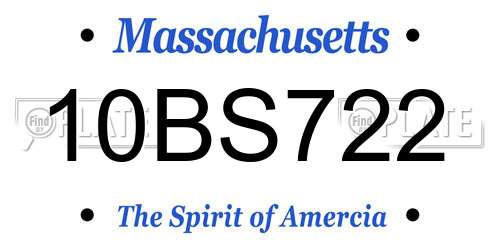 10BS722 Massachusetts License Plate