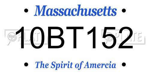 10BT152 Massachusetts License Plate