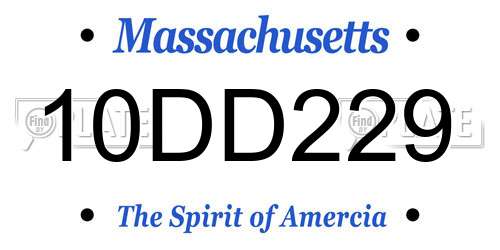 10DD229 Massachusetts License Plate