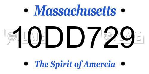 10DD729 Massachusetts License Plate