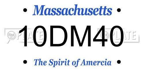 10DM40 Massachusetts License Plate