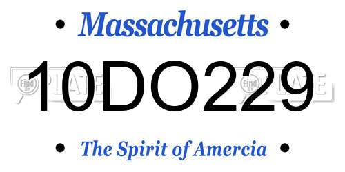 10DO229 Massachusetts License Plate