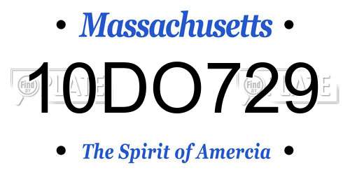 10DO729 Massachusetts License Plate