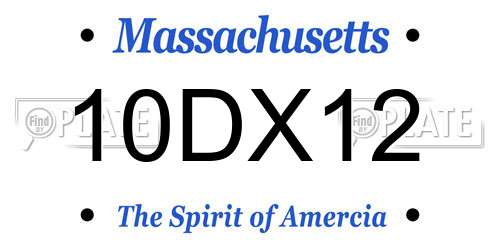 10DX12 Massachusetts License Plate