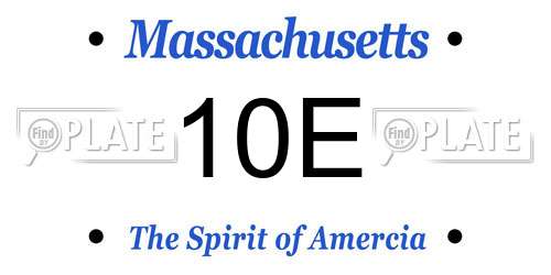 10E Massachusetts License Plate