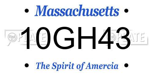 10GH43 Massachusetts License Plate