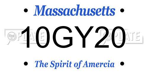 10GY20 Massachusetts License Plate