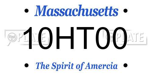 10HT00 Massachusetts License Plate