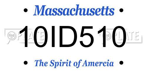 10ID510 Massachusetts License Plate