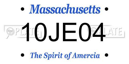 10JE04 Massachusetts License Plate