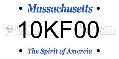 10KF00 Massachusetts License Plate