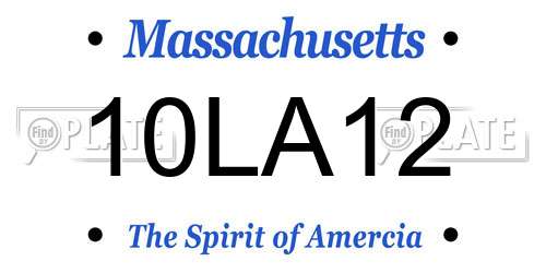 10LA12 Massachusetts License Plate