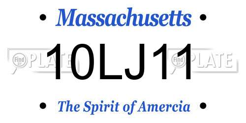 10LJ11 Massachusetts License Plate
