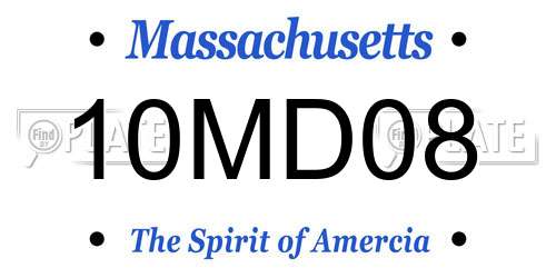 10MD08 Massachusetts License Plate