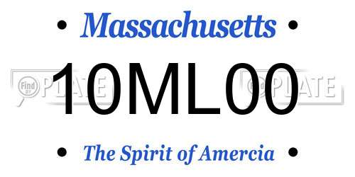 10ML00 Massachusetts License Plate