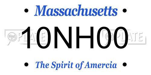 10NH00 Massachusetts License Plate