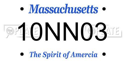 10NN03 Massachusetts License Plate