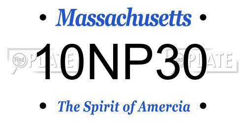 10NP30 Massachusetts License Plate