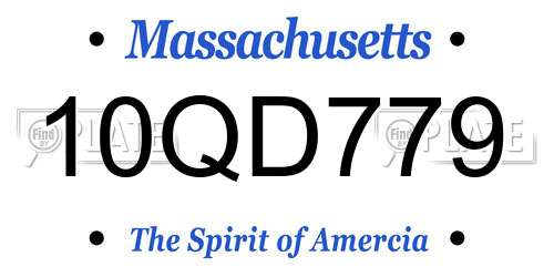 10QD779 Massachusetts License Plate