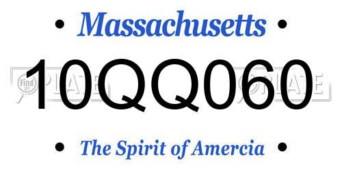 10QQ060 Massachusetts License Plate