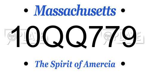 10QQ779 Massachusetts License Plate