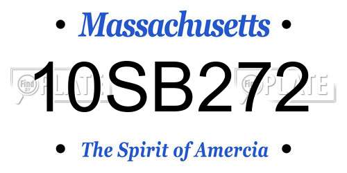 10SB272 Massachusetts License Plate