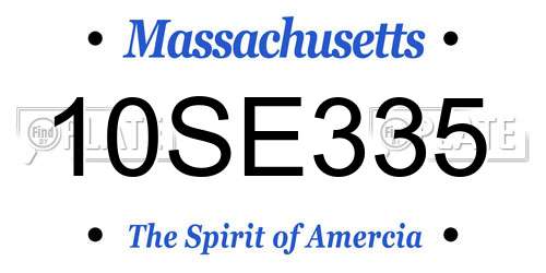 10SE335 Massachusetts License Plate