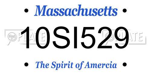 10SI529 Massachusetts License Plate