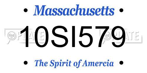 10SI579 Massachusetts License Plate
