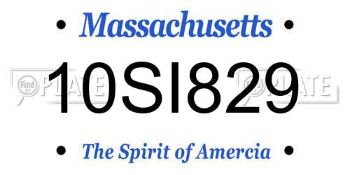 10SI829 Massachusetts License Plate