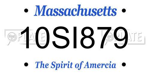 10SI879 Massachusetts License Plate