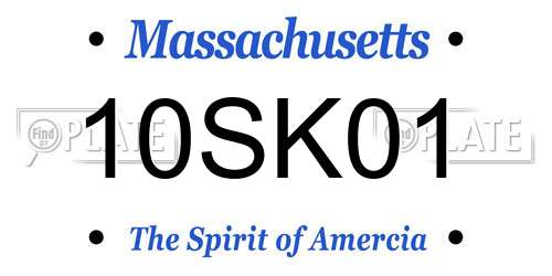 10SK01 Massachusetts License Plate